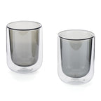 Ambra - Lot De 2 Tasses Double Paroi En Verre - 20Cl - Gris