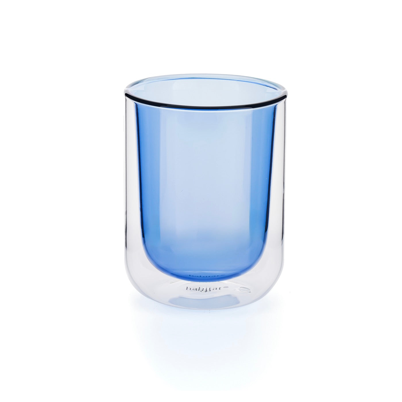 Ambra - Lot De 2 Tasses Double Paroi En Verre - 20Cl - Bleu