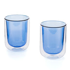 Ambra - Lot De 2 Tasses Double Paroi En Verre - 20Cl - Bleu
