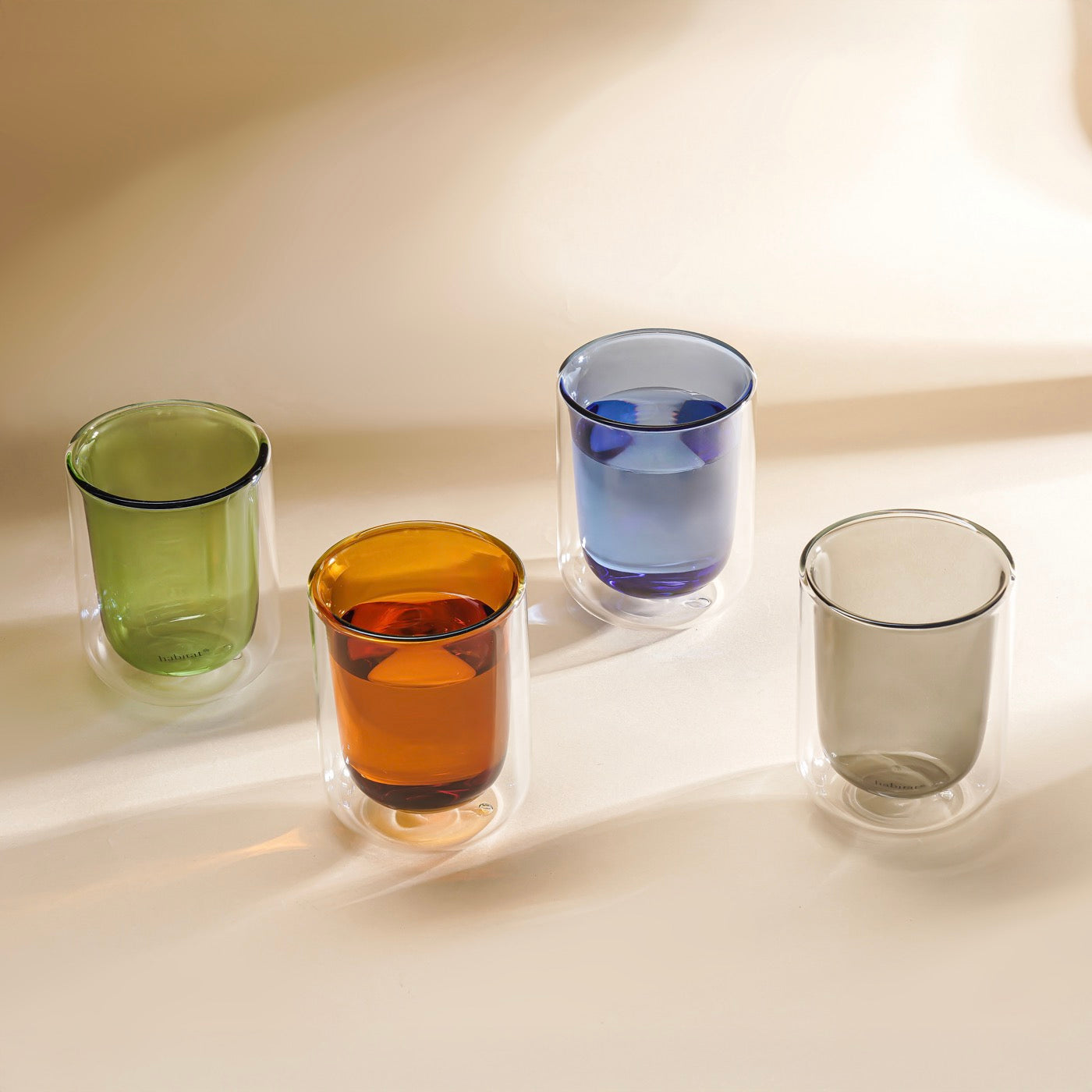 Ambra - Lot De 2 Tasses Double Paroi En Verre - 20Cl - Bleu