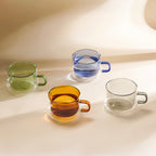 Ambra - Lot De 2 Mugs Double Paroi En Verre - 22Cl - Bleu