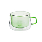Ambra - Lot De 2 Mugs Double Paroi En Verre - 22Cl - Vert