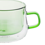 Ambra - Lot De 2 Mugs Double Paroi En Verre - 22Cl - Vert