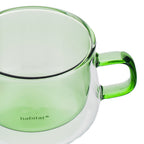 Ambra - Lot De 2 Mugs Double Paroi En Verre - 22Cl - Vert