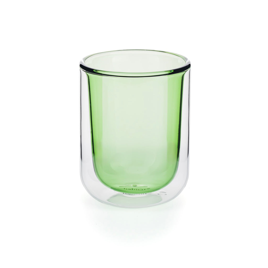 Ambra - Lot De 2 Tasses Double Paroi En Verre - 20Cl - Vert
