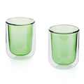 Ambra - Lot De 2 Tasses Double Paroi En Verre - 20Cl - Vert