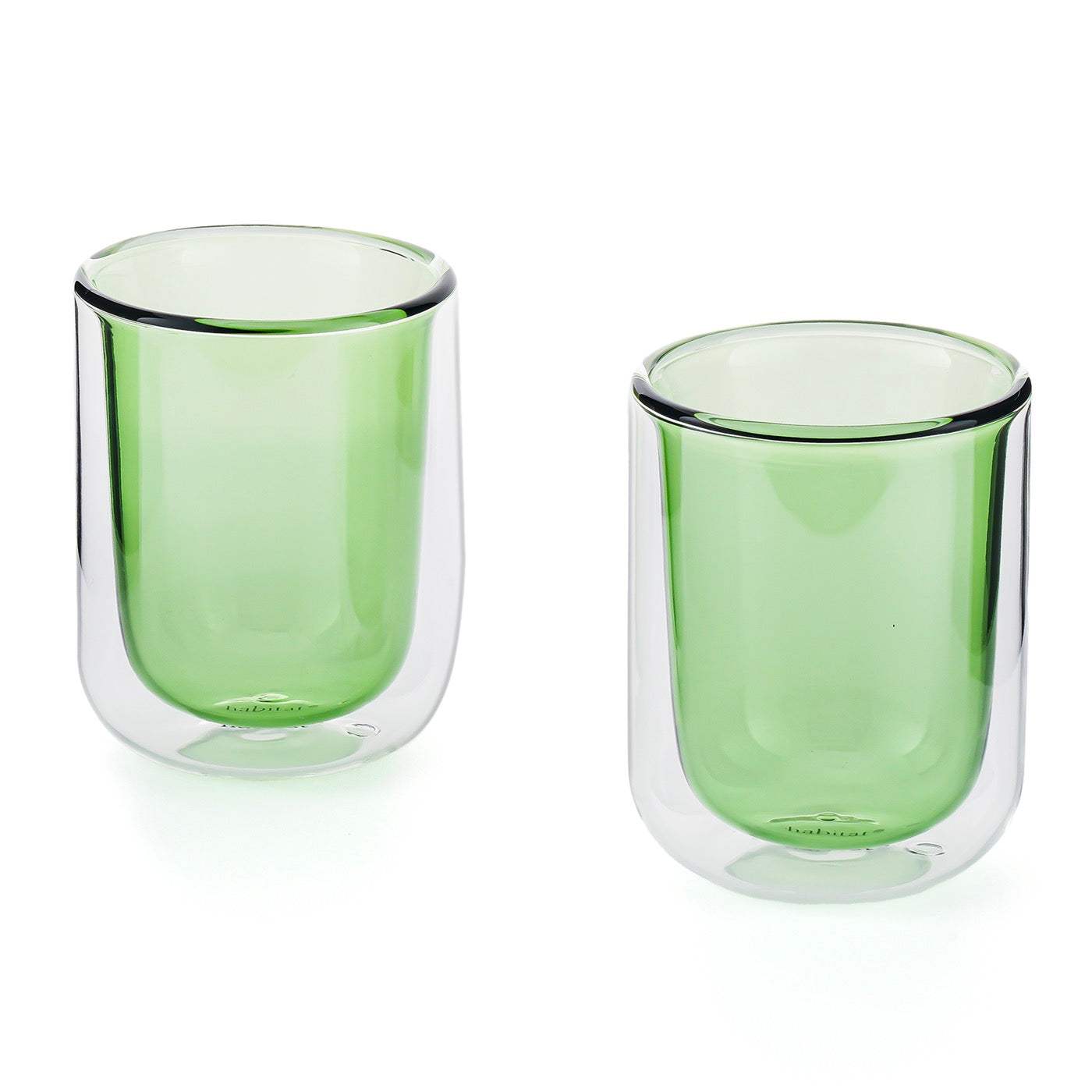 Ambra - Lot De 2 Tasses Double Paroi En Verre - 20Cl - Vert