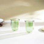 Ambra - Lot De 2 Tasses Double Paroi En Verre - 20Cl - Vert