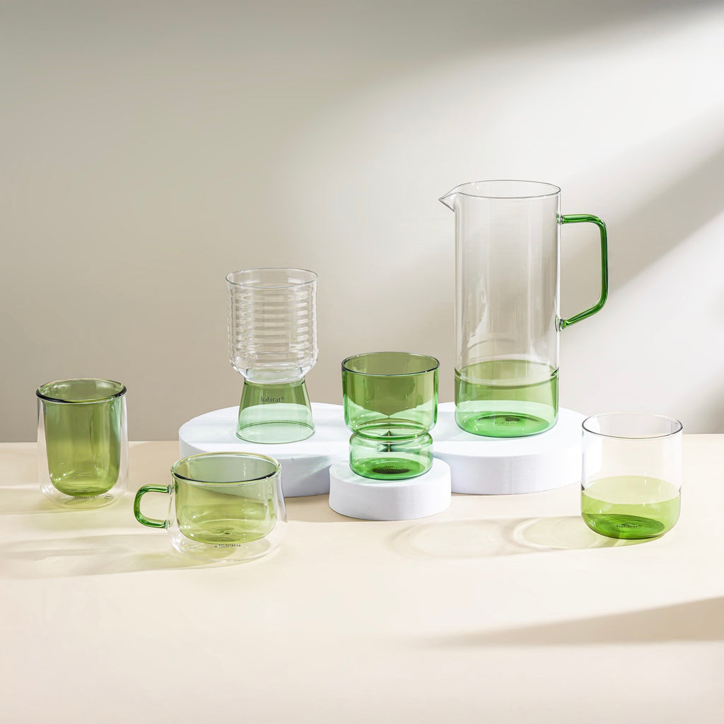 Ambra - Lot De 2 Tasses Double Paroi En Verre - 20Cl - Vert