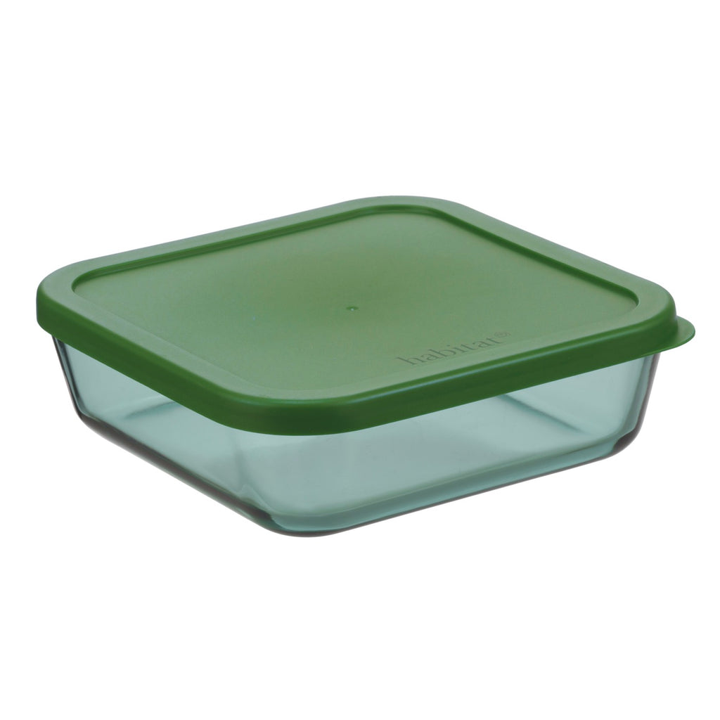 Aloe - Lot De 3 Boîtes De Conservation Carrées En Verre - 32/52/80Cl - Vert