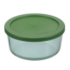 Aloe - Lot De 3 Boîtes De Conservation Rondes En Verre Avec Couvercle - 40/65/95Cl - Vert