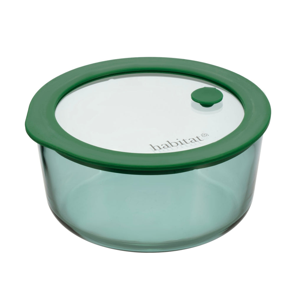 Aloe - Lot De 3 Boîtes De Conservation Rondes En Verre Avec Couvercle Silicone - 40/65/95Cl - Vert