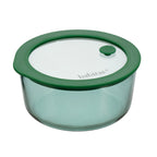 Aloe - Lot De 3 Boîtes De Conservation Rondes En Verre Avec Couvercle Silicone - 40/65/95Cl - Vert