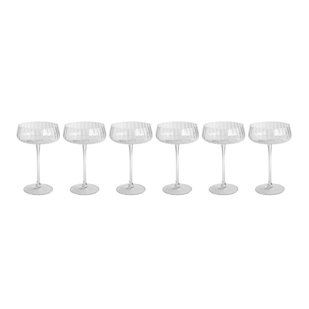 Cléo - Lot De 6 Coupes À Champagne Évasées En Verre Cristallin - 32Cl - Transparent