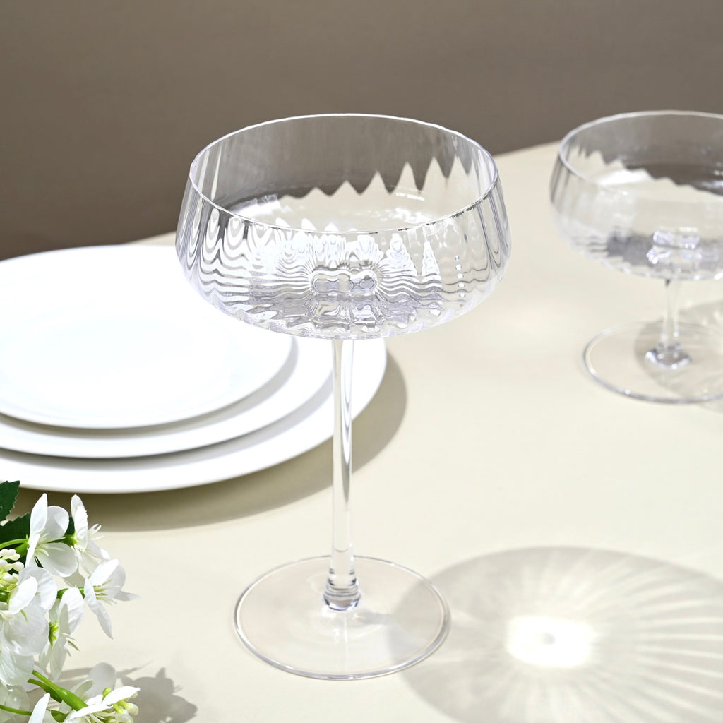 Cléo - Lot De 6 Coupes À Champagne Évasées En Verre Cristallin - 32Cl - Transparent