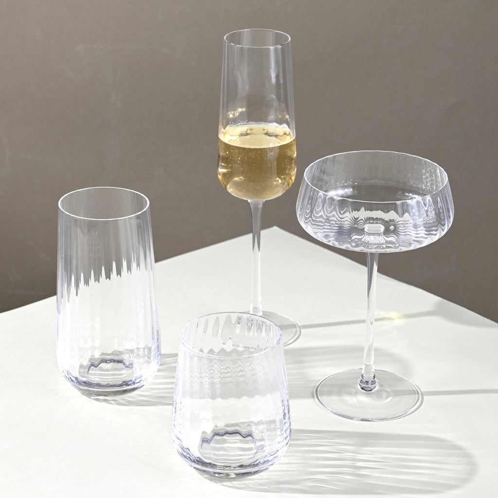 Cléo - Lot De 6 Coupes À Champagne Évasées En Verre Cristallin - 32Cl - Transparent