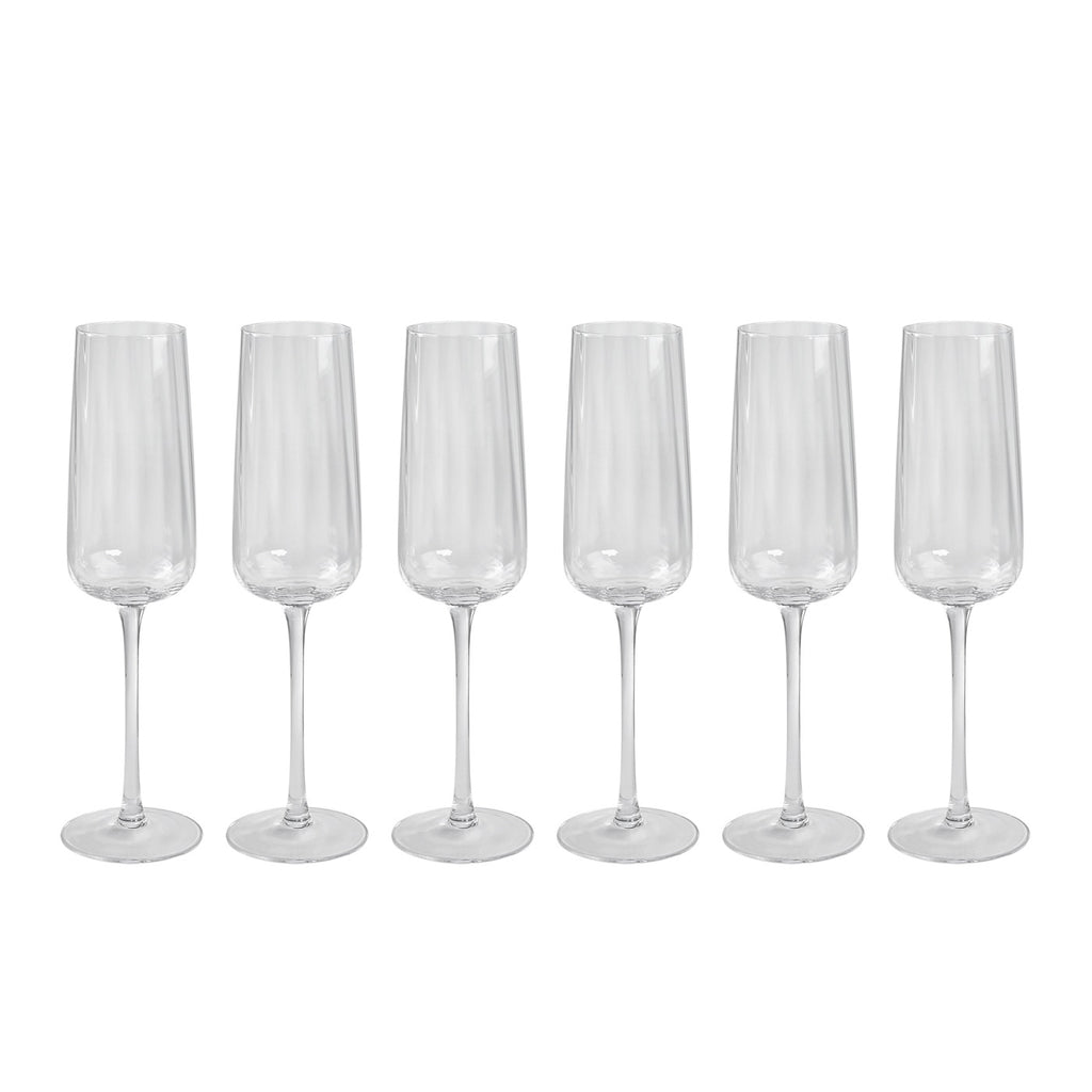 Cléo - Lot De 6 Flûtes À Champagne En Verre Cristallin - 28Cl - Transparent