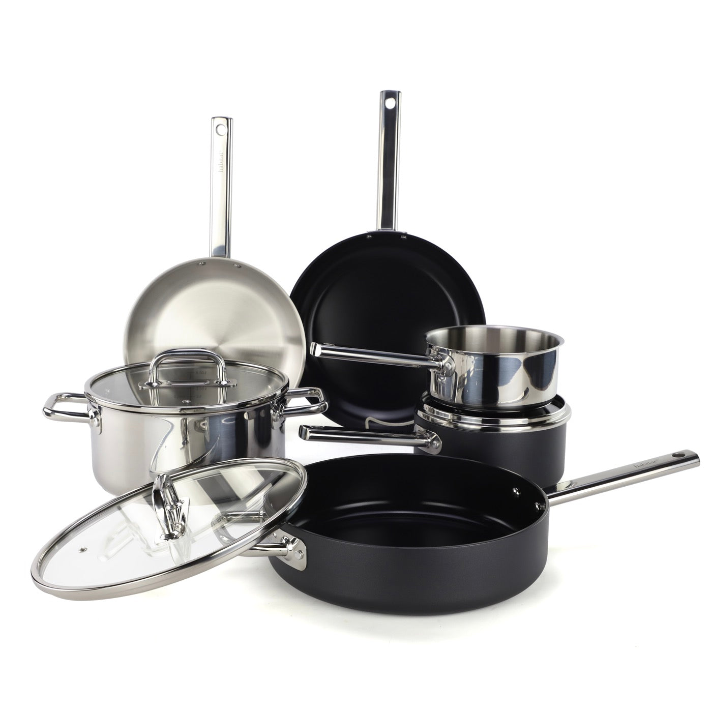 Épure - Set De 9 Pièces En Aluminium Et Inox - Argenté/Noir