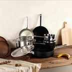 Épure - Set De 9 Pièces En Aluminium Et Inox - Argenté/Noir