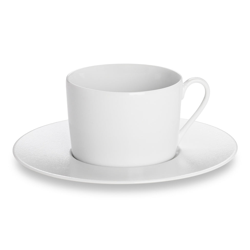 Solène - Lot De 6 Tasses À Café Avec Soucoupes - 12Cl - Blanc