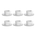 Solène - Lot De 6 Tasses À Café Avec Soucoupes - 12Cl - Blanc