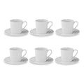 Solène - Lot De 6 Tasses À Thé Avec Soucoupes - 22Cl - Blanc