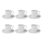 Solène - Lot De 6 Tasses À Thé Avec Soucoupes - 22Cl - Blanc