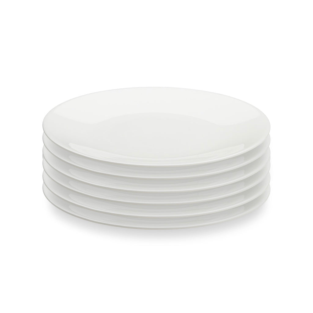 Taidu Ii - 6 Assiettes Plates En Bone China - 26,7Cm - Blanc