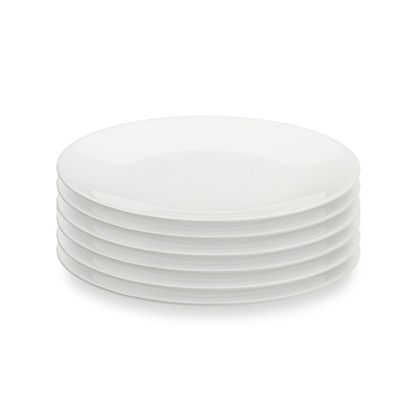 Taidu Ii - 6 Assiettes Plates En Bone China - 26,7Cm - Blanc