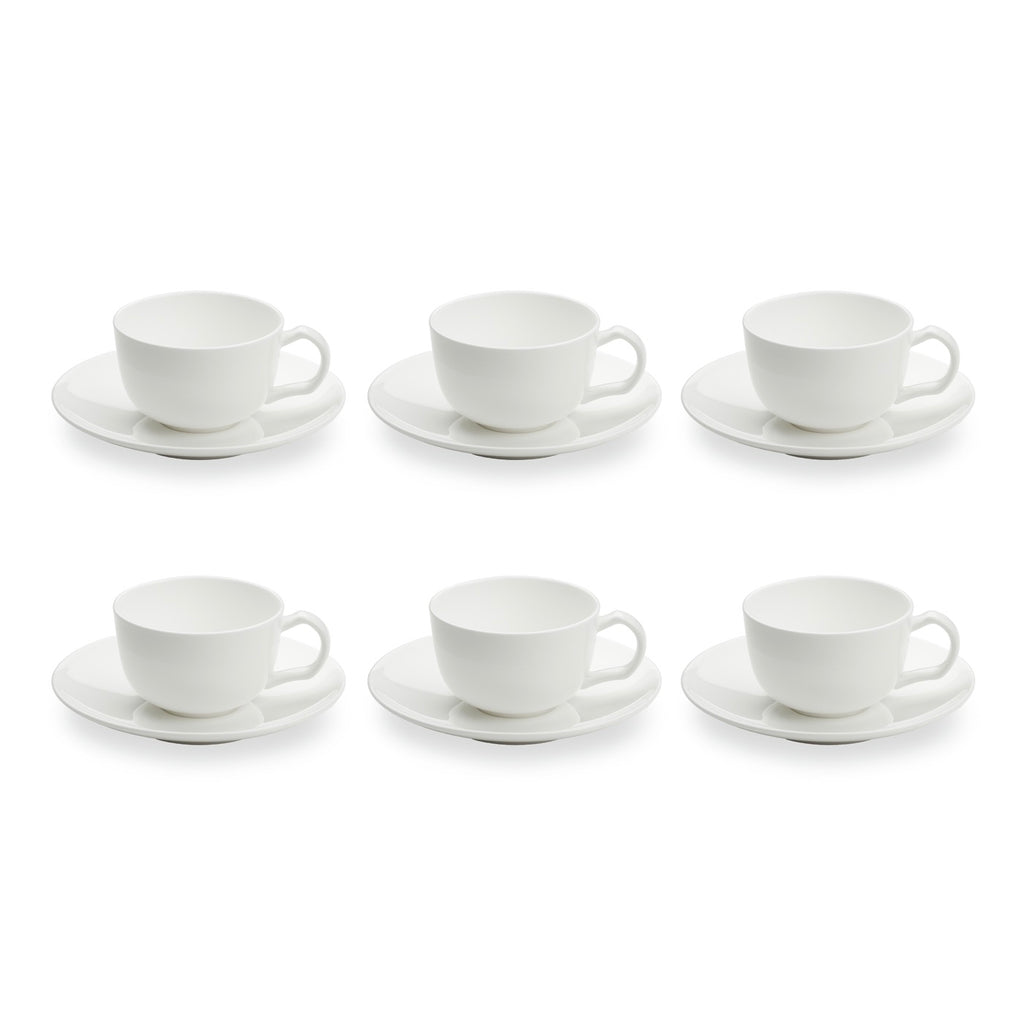 Taidu Ii - Service De 6 Tasses Et Sous-Tasses À Espresso En Bone China - 9,5Cl - Blanc