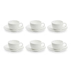 Taidu Ii - Service De 6 Tasses Et Sous-Tasses À Espresso En Bone China - 9,5Cl - Blanc