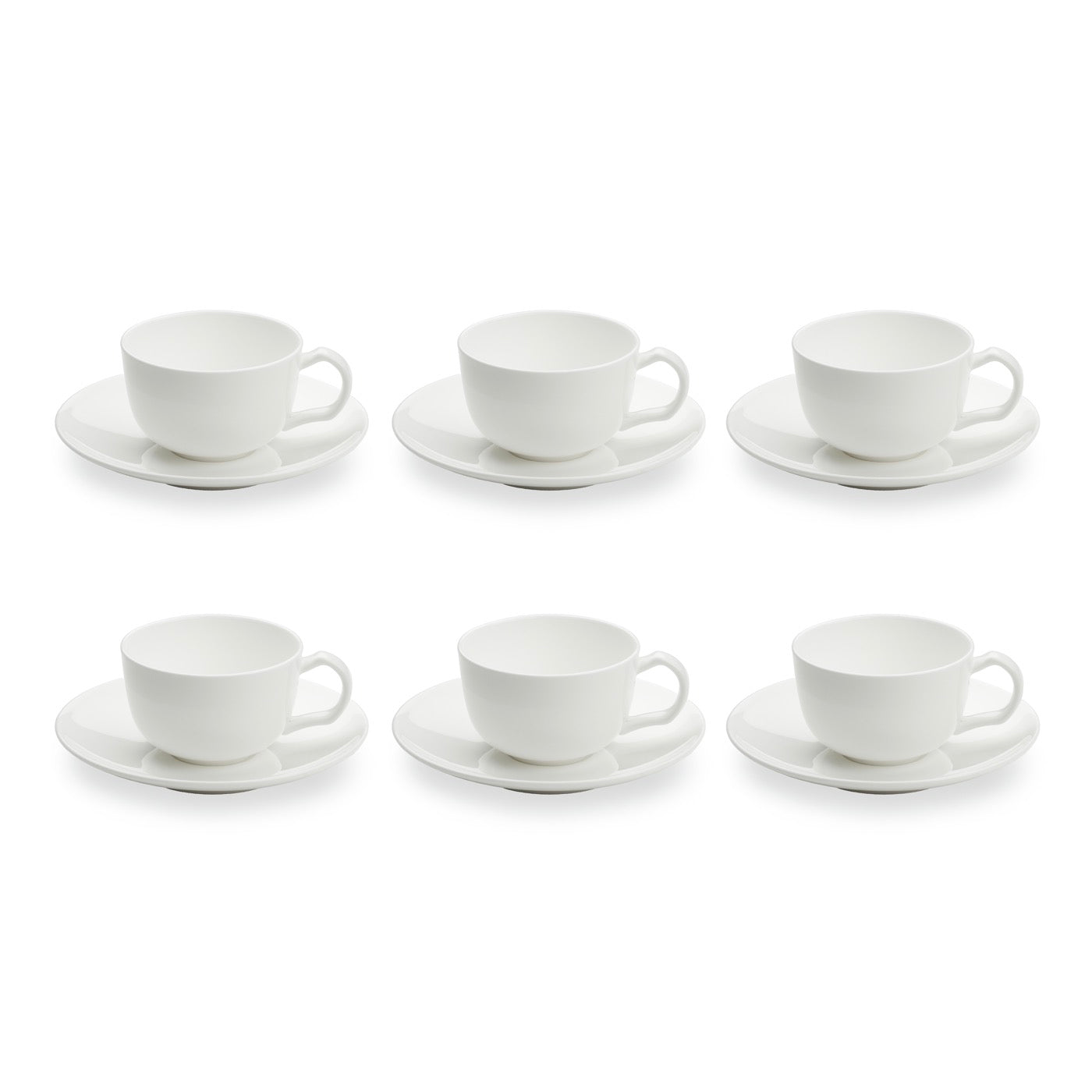 Taidu Ii - Service De 6 Tasses Et Sous-Tasses À Espresso En Bone China - 9,5Cl - Blanc