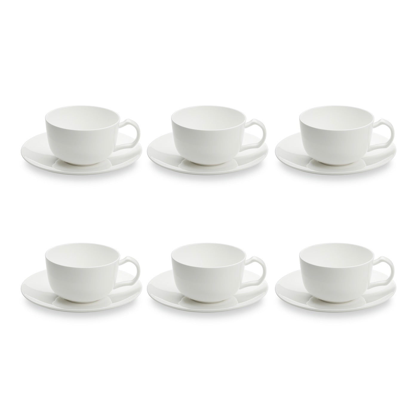 Taidu Ii - Service De 6 Tasses Et Sous-Tasses À Café En Bone China - 23Cl - Blanc