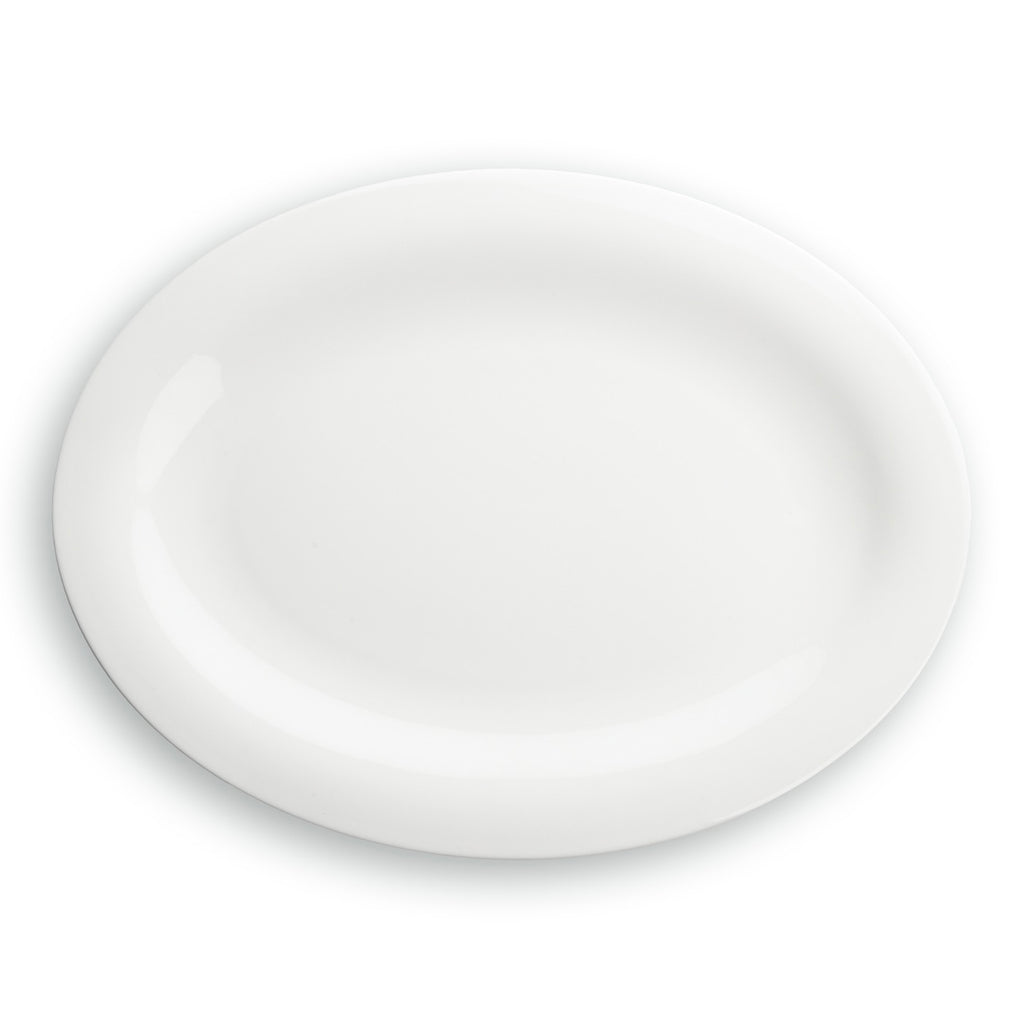 Taidu Ii - 2 Assiettes À Poisson En Bone China - 33x25Cm - Blanc