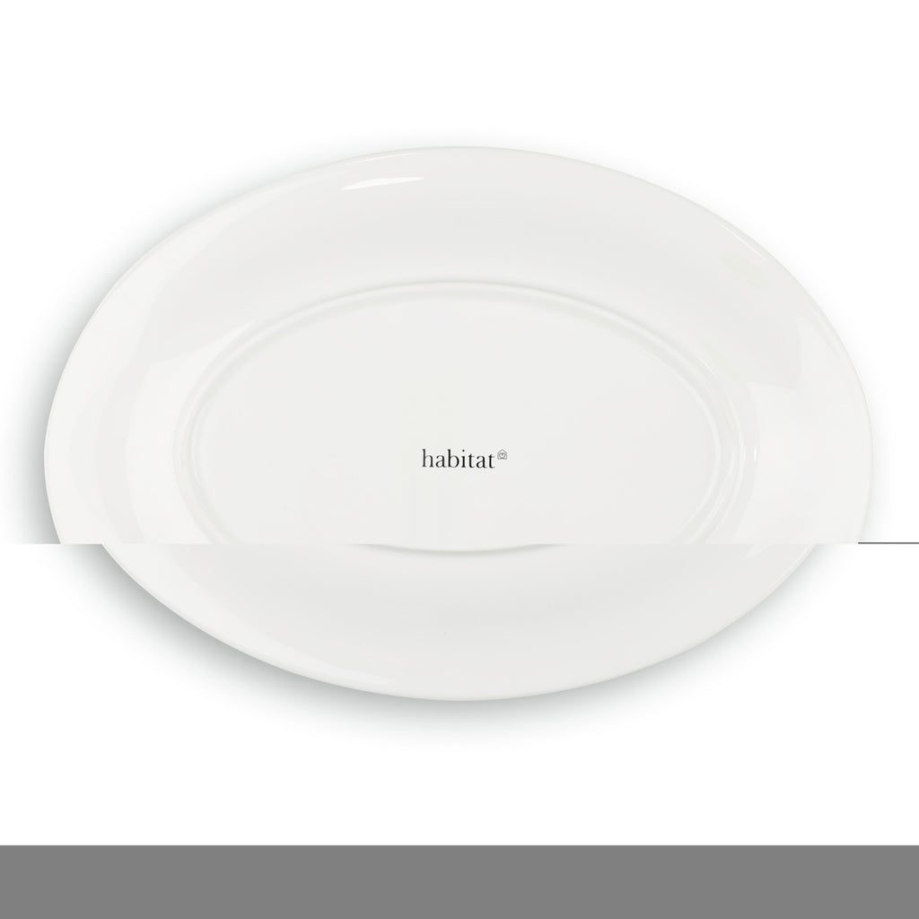 Taidu Ii - 2 Assiettes À Poisson En Bone China - 33x25Cm - Blanc