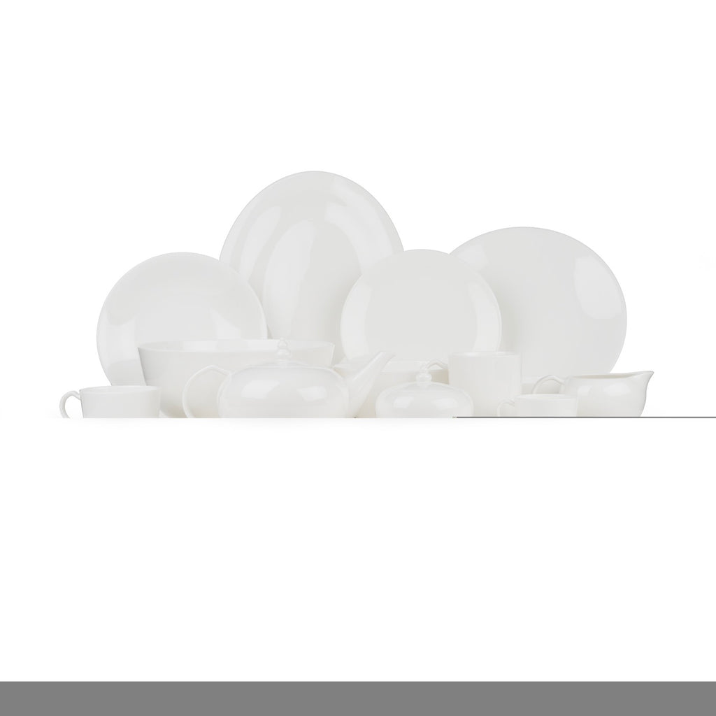 Taidu Ii - 2 Assiettes À Poisson En Bone China - 33x25Cm - Blanc