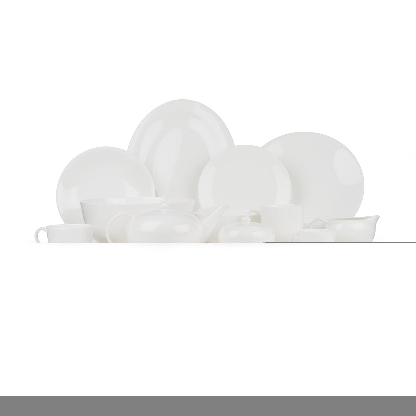 Taidu Ii - 2 Assiettes À Poisson En Bone China - 33x25Cm - Blanc