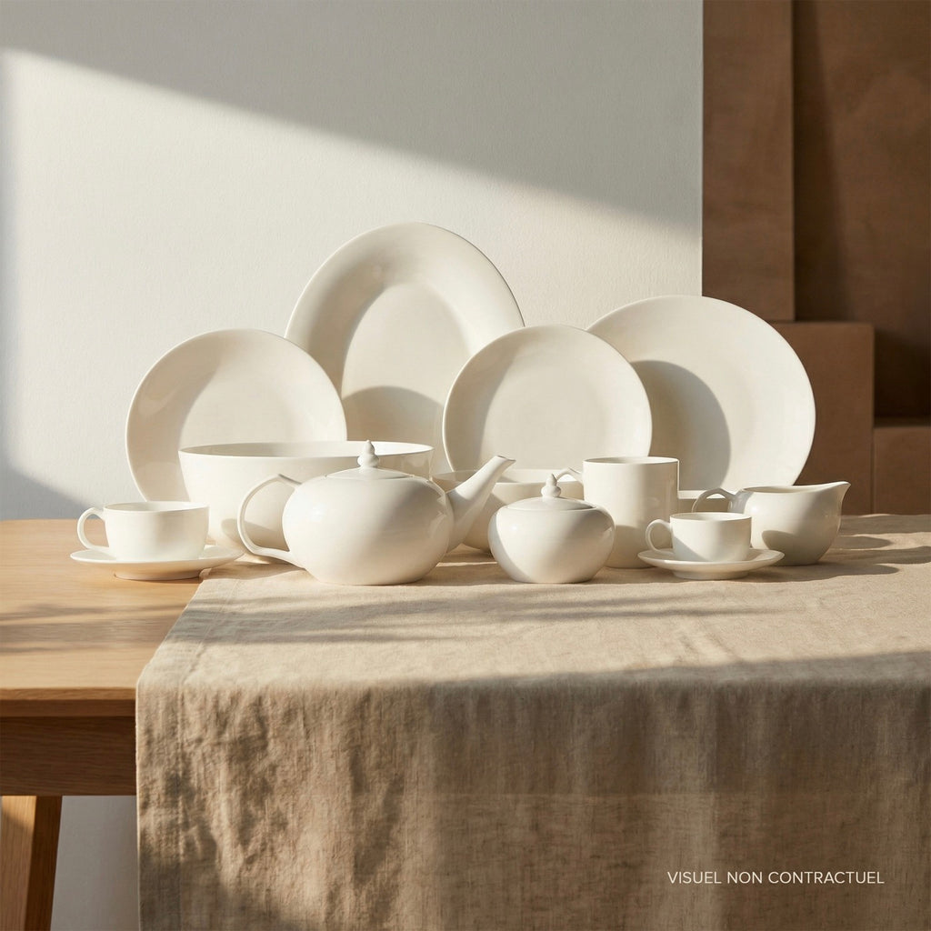 Taidu Ii - 2 Assiettes À Poisson En Bone China - 33x25Cm - Blanc