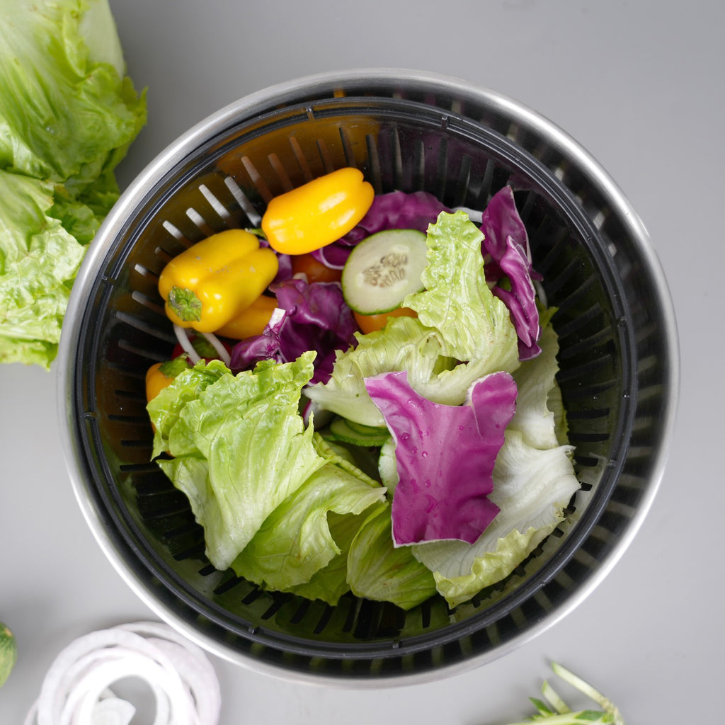 Salsa - Essoreuse À Salade 2 En 1 - Ø24,5Cm -  Noir/Argenté