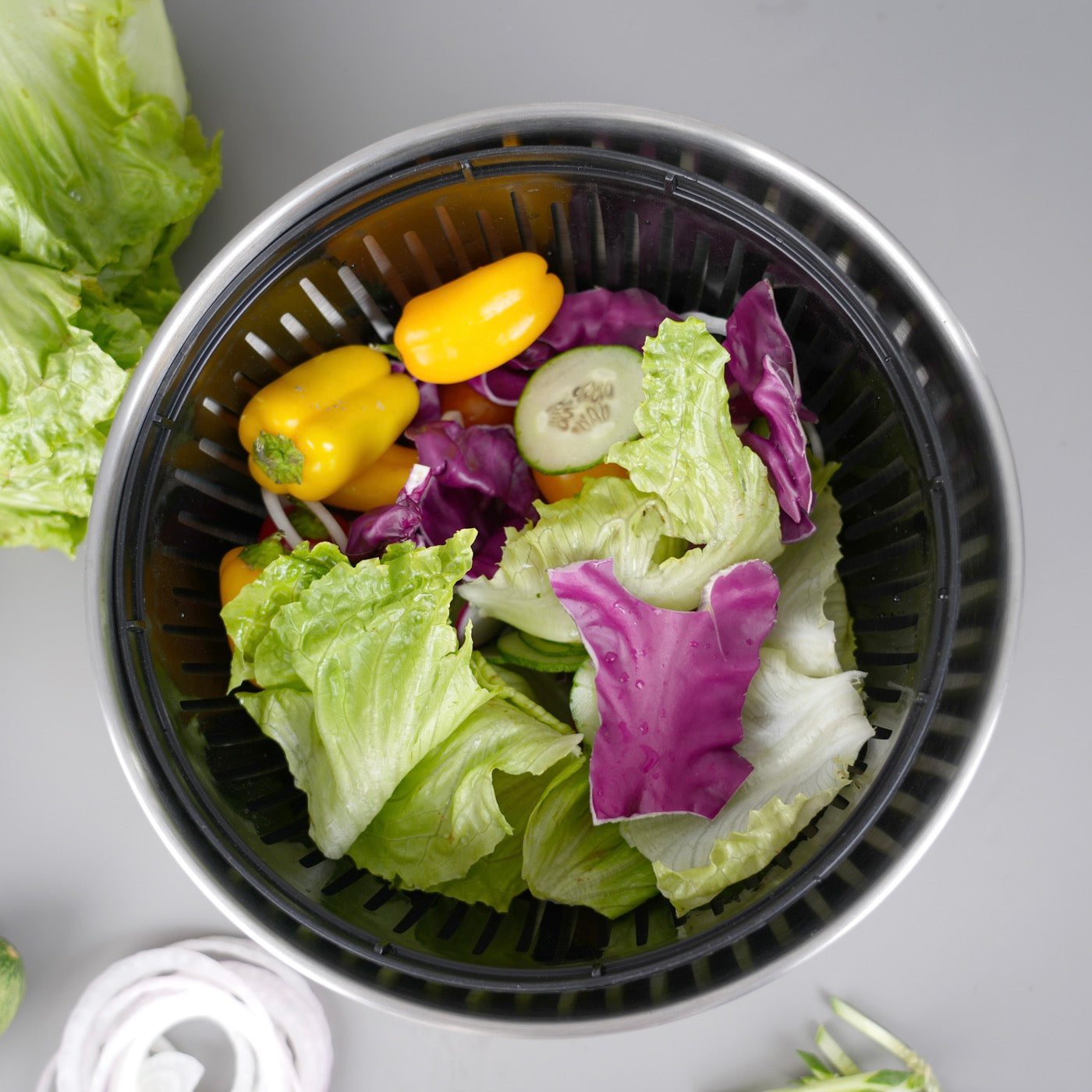 Salsa - Essoreuse À Salade 2 En 1 - Ø24,5Cm -  Noir/Argenté
