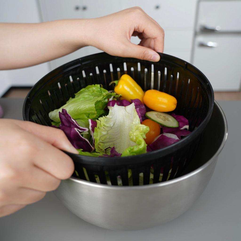 Salsa - Essoreuse À Salade 2 En 1 - Ø24,5Cm -  Noir/Argenté