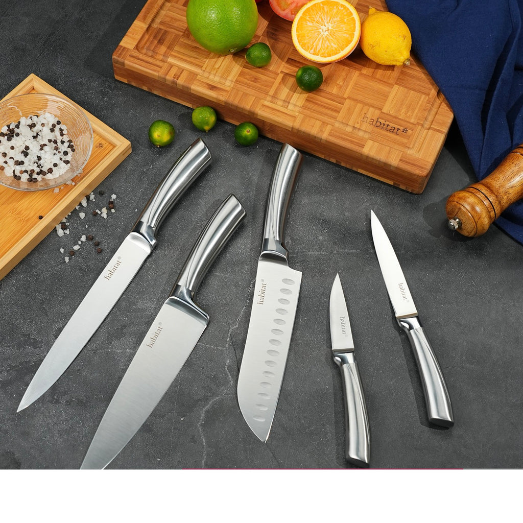 Élixir - Bloc De 5 Couteaux En Inox - Argenté