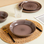 Tokyo - Service De Table 18 Pièces En Grès Réactif - Marron