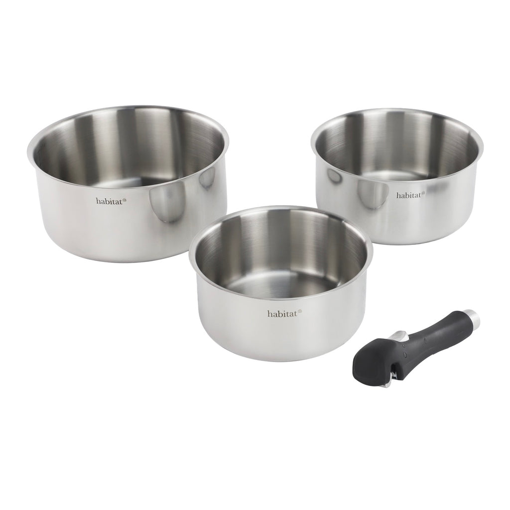 Épure Amovible - 3 Casseroles - 16/18/20Cm Amovible Inox 18/8 Induction - Argenté