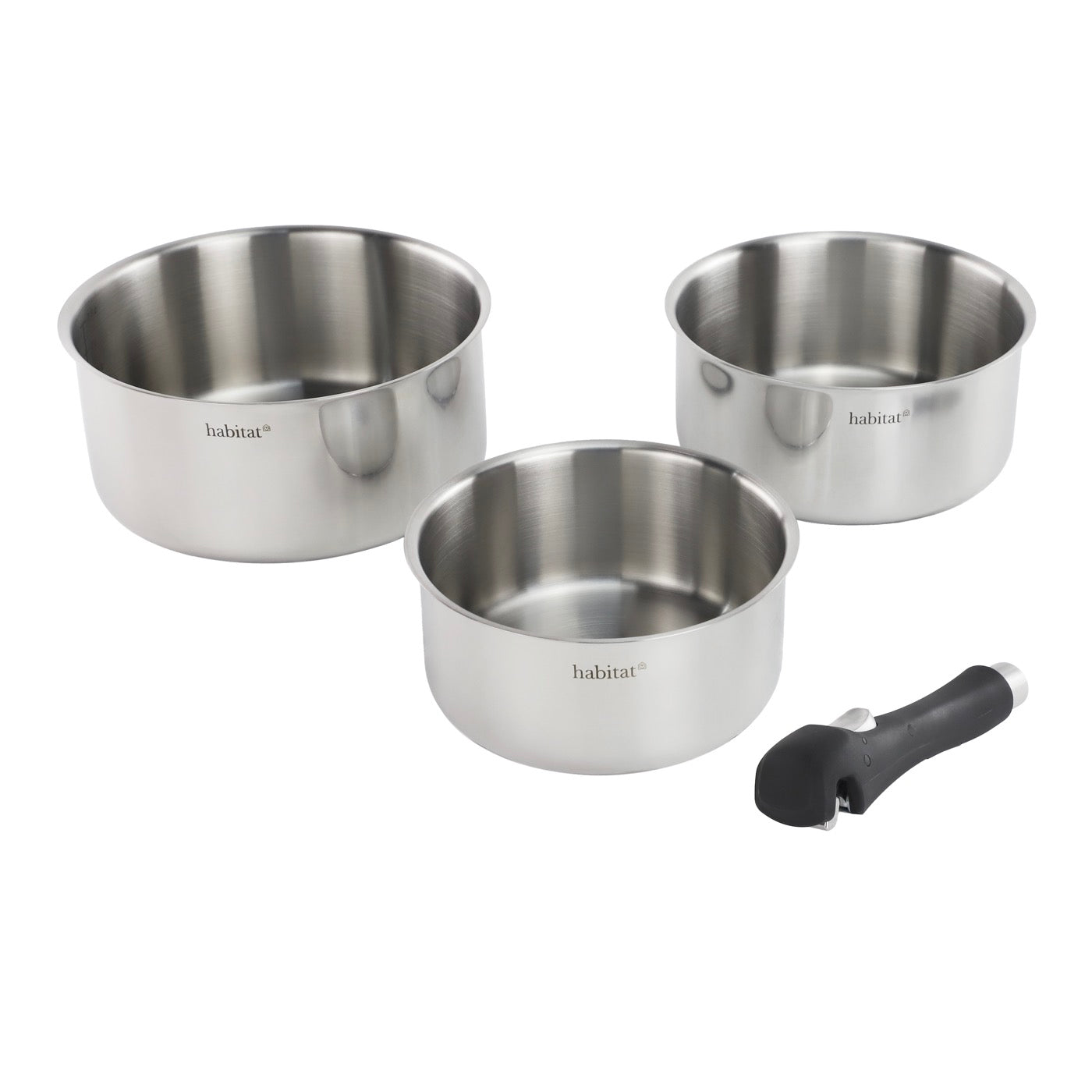 Épure Amovible - 3 Casseroles - 16/18/20Cm Amovible Inox 18/8 Induction - Argenté