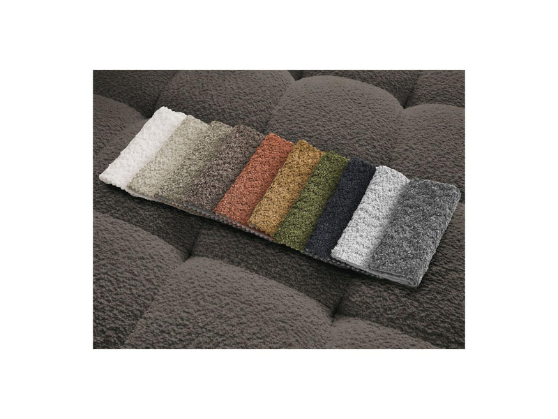 Canapé D'Angle Fixe - Anis - Tissu Bouclette - Angle Droit