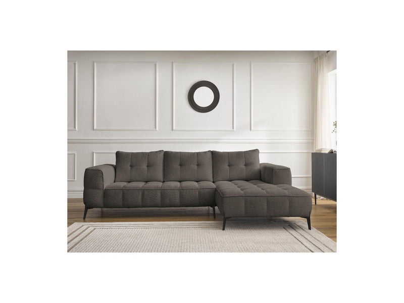 Canapé D'Angle Fixe - Anis - Tissu Bouclette - Angle Droit