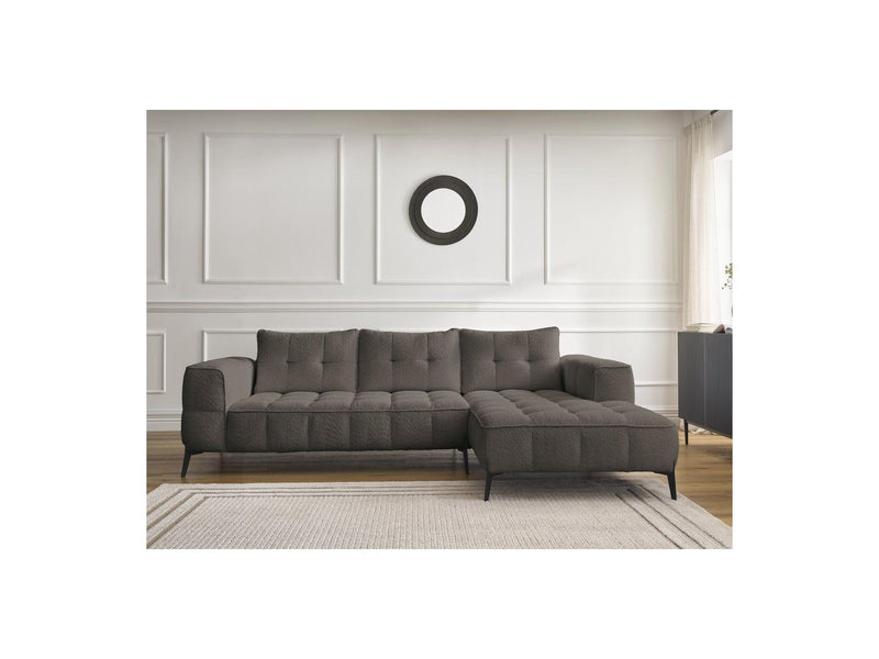 Canapé D'Angle Fixe - Anis - Tissu Bouclette - Angle Droit