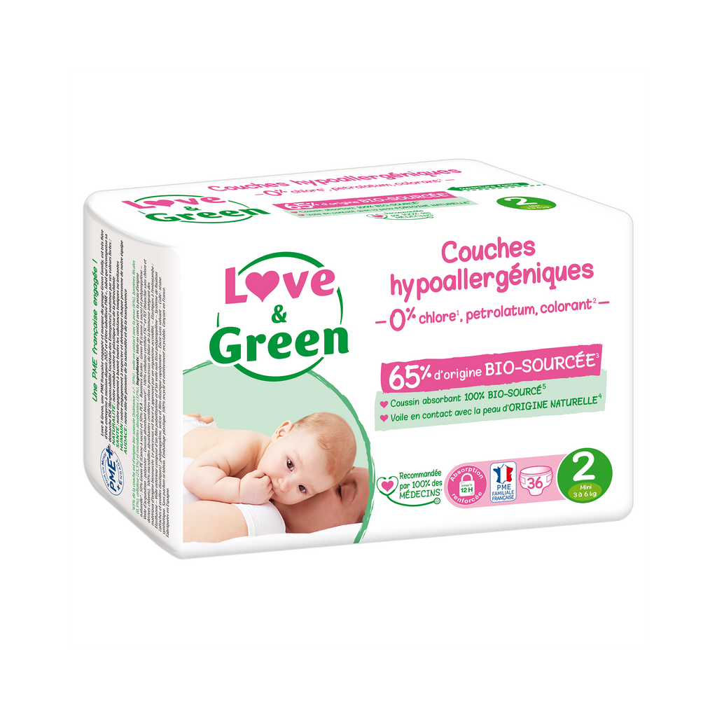 Couches Hypoallergéniques Et Écologiques T2 X 36