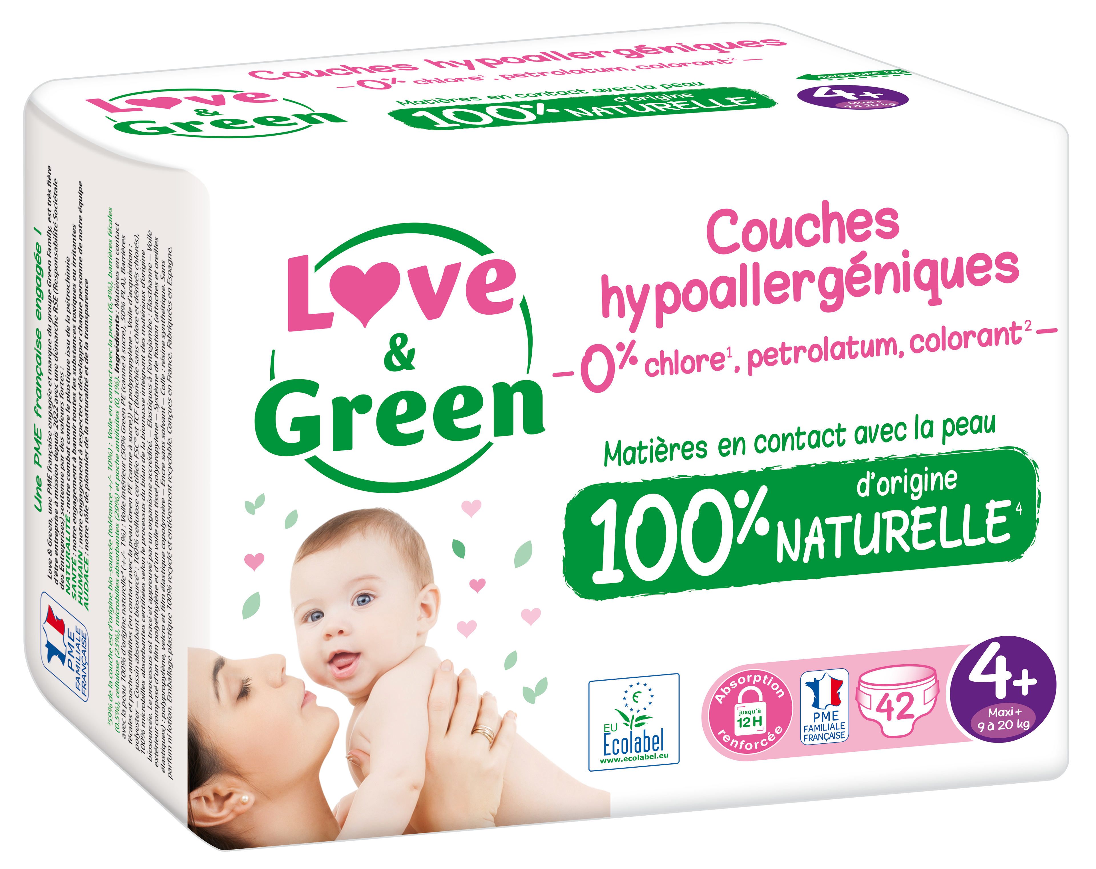 Couches Hypoallergéniques Et Écologiques T4+ X 42